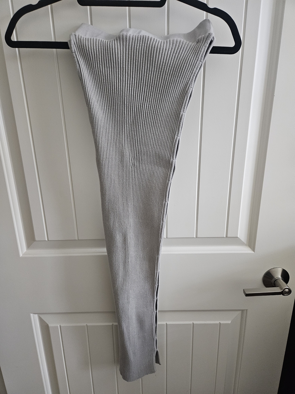 Zara Ribbed Maxi Skirt in Grey